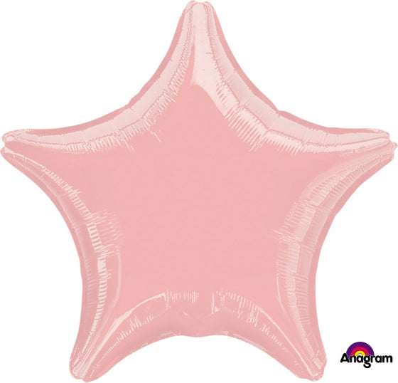 METALLIC PEARL PASTEL PINK STAR FOIL BALLOON - 48CM