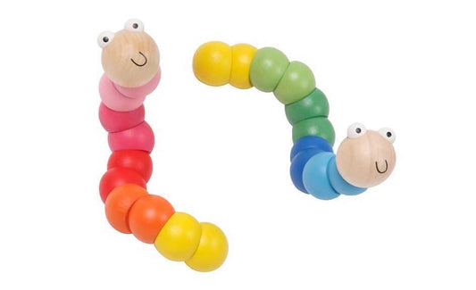 KAPER KIDZ WOODEN JOINTED WIGGLY WORMS