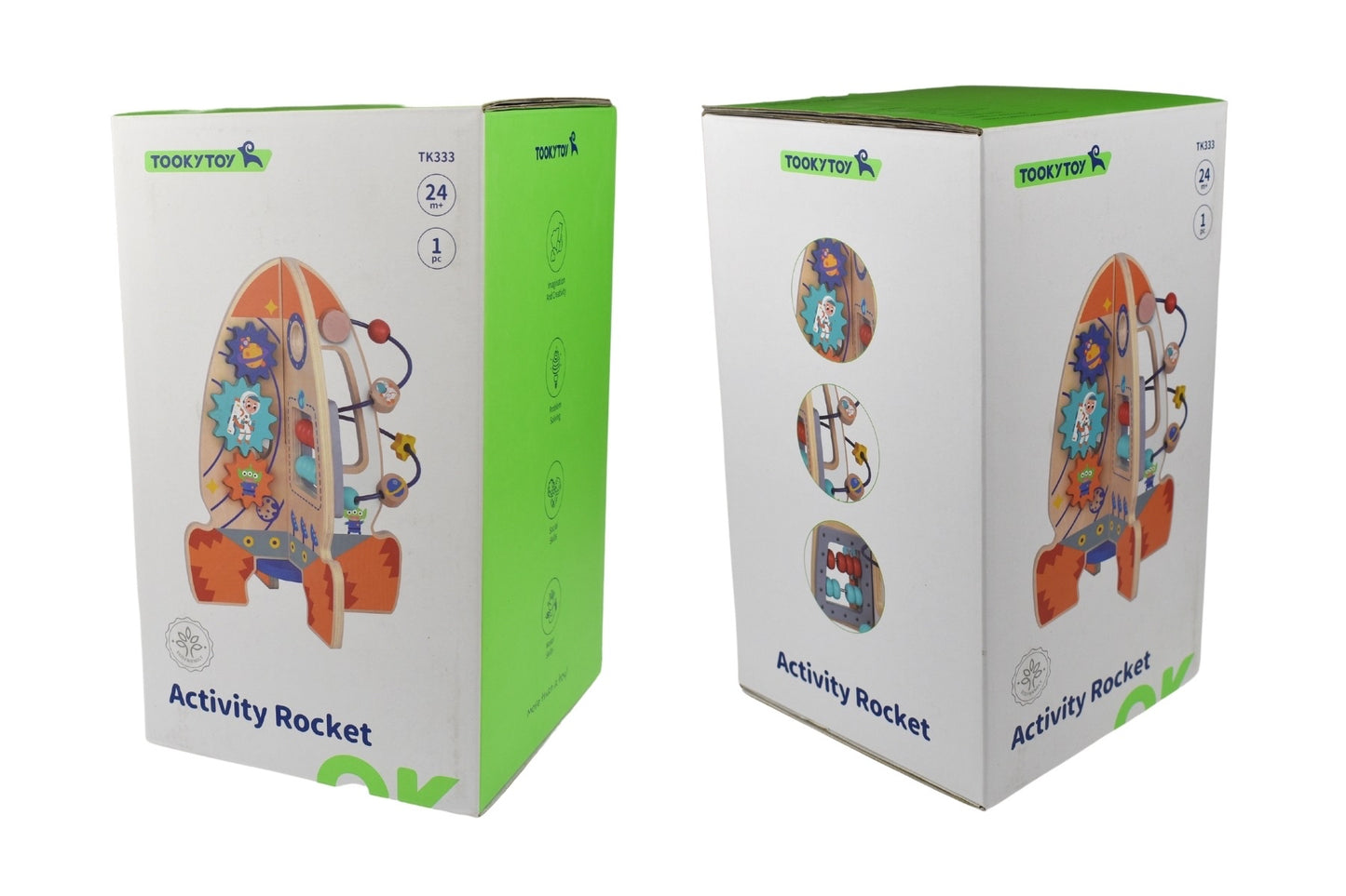 TOOKY TOY WOODEN ACTIVITY ROCKET