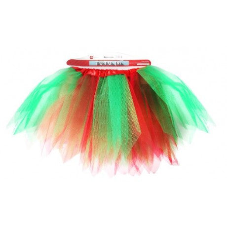 KIDS CHRISTMAS RED & GREEN TUTU SKIRT (S)