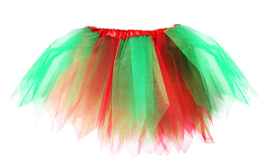 ADULT CHRISTMAS RED & GREEN TUTU SKIRT (M)