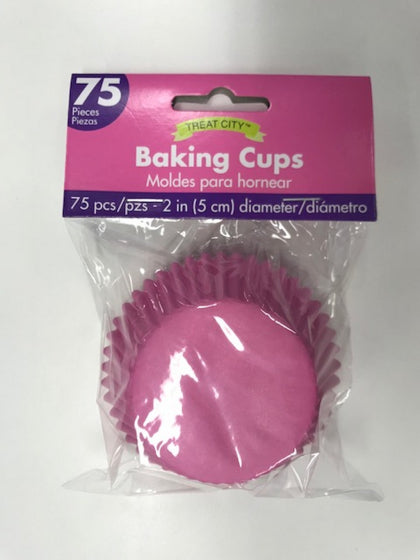 BRIGHT PINK CUPCAKE BAKING CUPS - PACK OF 75