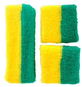 HEADBAND & WRISTBAND SET - GREEN & YELLOW