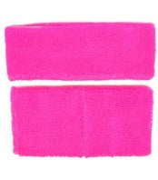 HEADBAND & WRISTBAND SET - HOT PINK