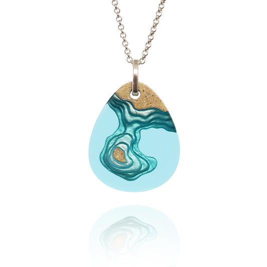 BOLD B PENINSULA NECKLACE - AQUA