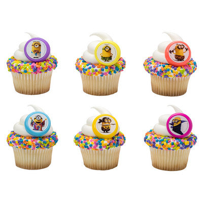 DESPICABLE ME CUPCAKE RINGS - PACK OF 12