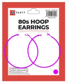 80s HOOP EARRINGS - PURPLE