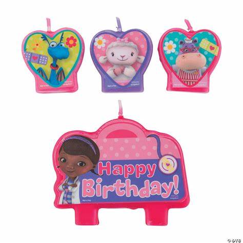 DOC MCSTUFFINS BIRTHDAY CANDLE SET - PACK OF4