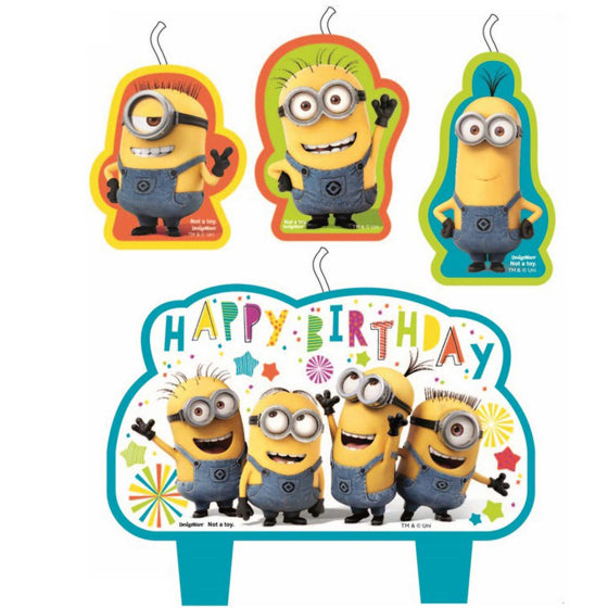 DESPICABLE ME BIRTHDAY CANDLE SET - PACK OF 4