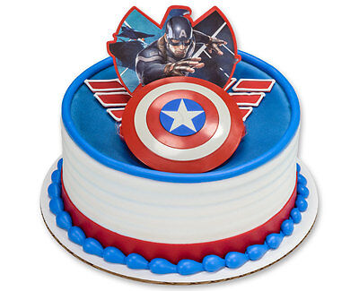 CAPTAIN AMERICA SHIELD CAKE DECORATION KIT