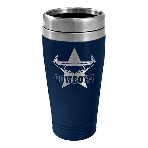 NRL NORTH QUEENSLAND COWBOYS STAINLESS STEEL TRAVEL MUG