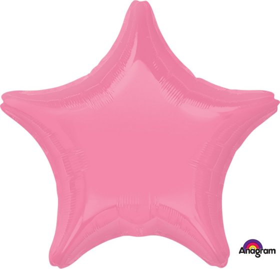 BRIGHT BUBBLE GUM PINK STAR FOIL BALLOON - 48CM