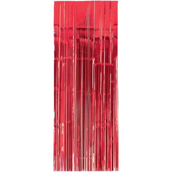 RED METALLIC FOIL DOOR CURTAIN - 91.4CM x 2.43M