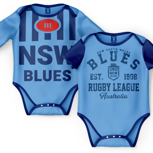 NRL INFANT BODYSUIT 2PC GIFT SET - NSW STATE OF ORIGIN