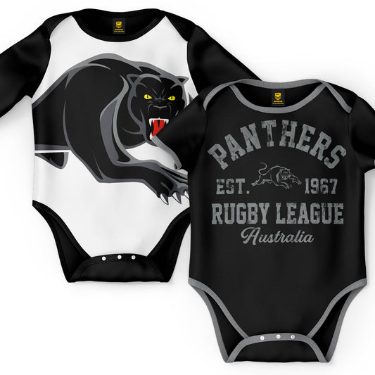 NRL INFANT BODYSUIT 2PC GIFT SET - PENRITH PANTHERS