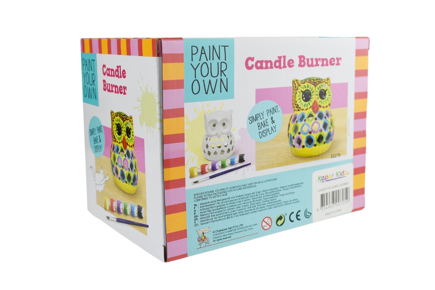 KAPER KIDZ PAINT YOUR OWN CRAFIT KIT - OWL CANDLE BURNER