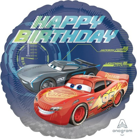 DISNEY CARS 3 HAPPY BIRTHDAY FOIL BALLOON - 43CM