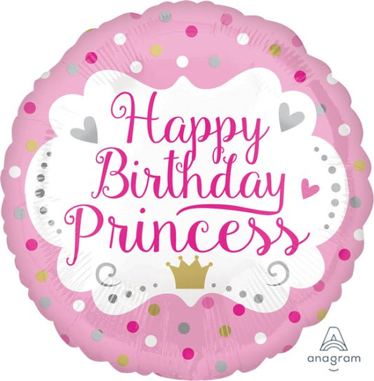 HAPPY BIRTHDAY PRINCESS FOIL BALLOON - 43CM