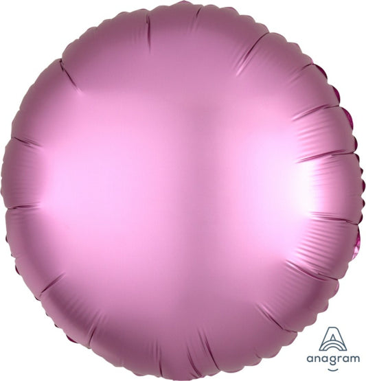 SATIN LUXE FLAMINGO PINK CIRCLE FOIL BALLOON - 43CM