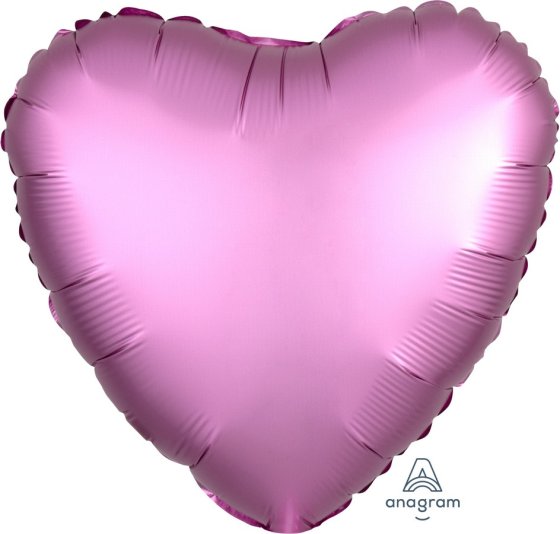 SATIN LUXE FLAMINGO PINK HEART FOIL BALLOON - 43CM