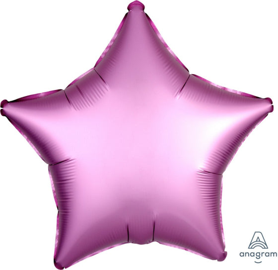 SATIN LUXE FLAMINGO PINK STAR FOIL BALLOON - 48CM