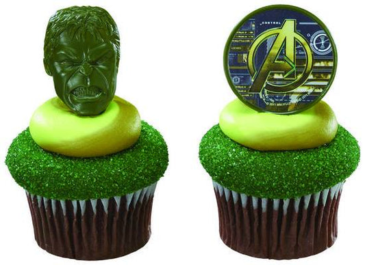 HULK CUPCAKE RINGS - PACK OF 12