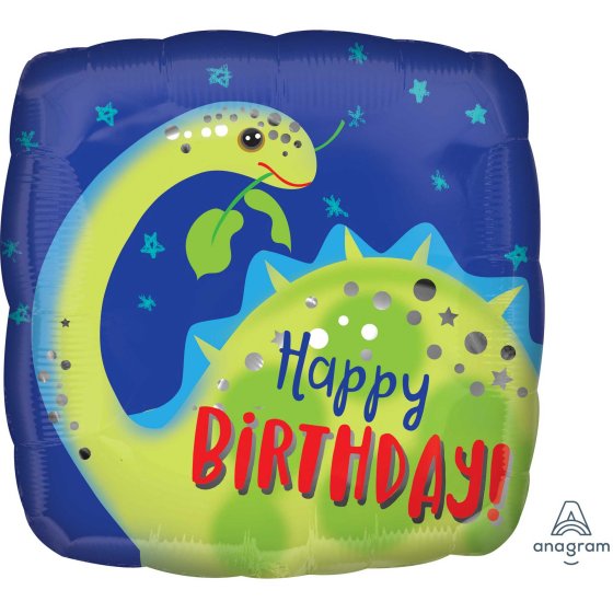 DINOSAUR BRONTOSAURUS HAPPY BIRTHDAY FOIL BALLOON - 43CM