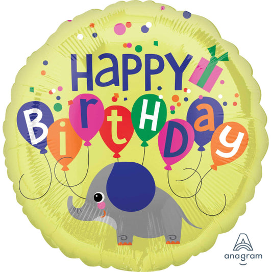 ELEPHANT HAPPY BIRTHDAY FOIL BALLOON - 43CM