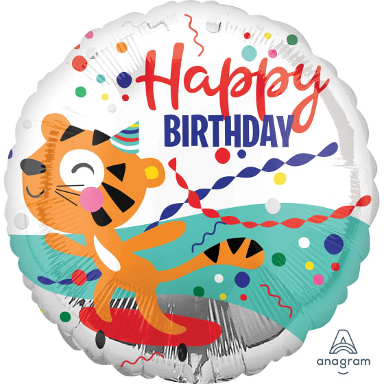 TIGER HAPPY BIRTHDAY FOIL BALLOON - 43CM