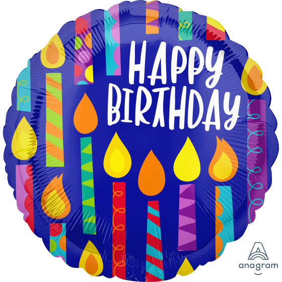 HAPPY BIRTHDAY CANDLE FOIL BALLOON - 43CM