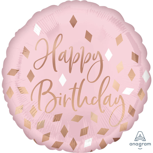 BLUSH HAPPY BIRTHDAY FOIL BALLOON - 43CM