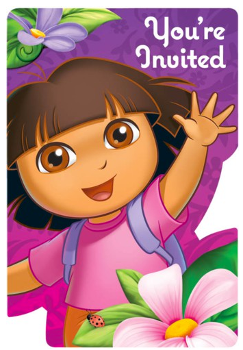 DORA THE EXPLORER INVITATION SET - PACK OF 8