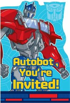 TRANSFORMERS PRIME INVITATION SET - PACK OF 8