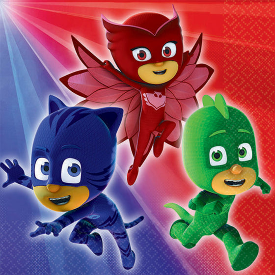 PJ MASKS BEVERAGE NAPKINS - PACK OF 16