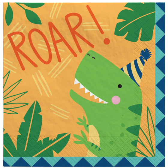 DINOSAUR LUNCH NAPKINS - PACK OF 16