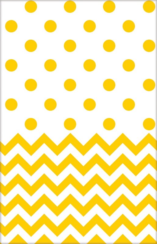 SUNSHINE YELLOW CHEVRON PLASTIC TABLECOVER - 137CM X 259CM