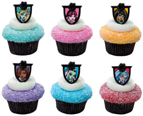 MONSTER HIGH CUPCAKE RINGS - PACK OF 12