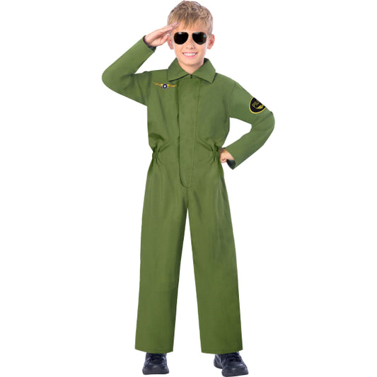 PILOT JUMPSUIT CHILD COSTUME - 8-10 YEARS