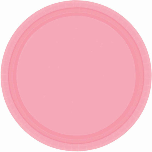 NEW PINK ROUND PAPER PLATES 17.7CM - PACK OF 20