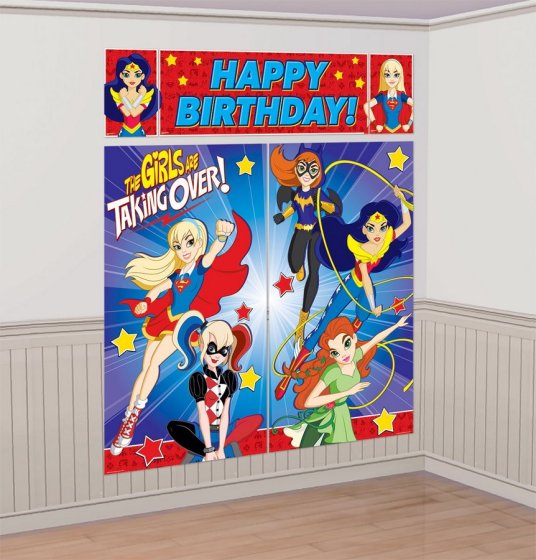 DC SUPER HERO GIRLS BIRTHDAY WALL DECORATING KIT