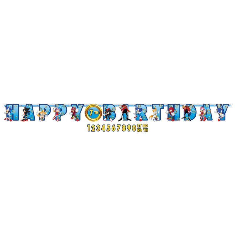 SONIC THE HEDGEHOG ADD AN AGE BIRTHDAY JUMBO LETTER BANNER KIT