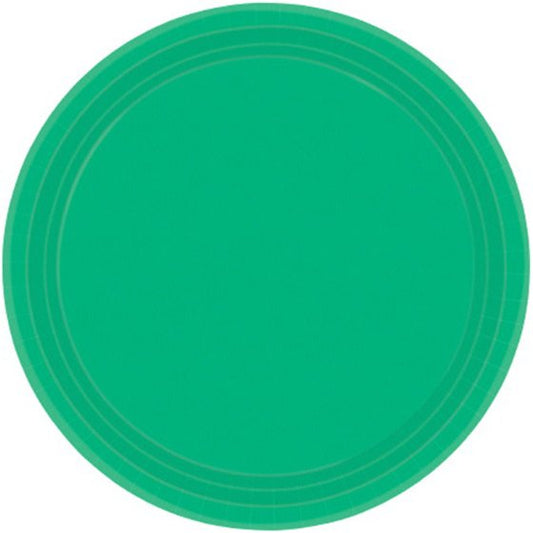 FESTIVE GREEN PAPER PLATES 26.7CM ROUND - PACK OF 20