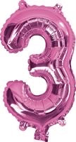 ARTWRAP PINK FOIL BALLOON - NUMBER 3