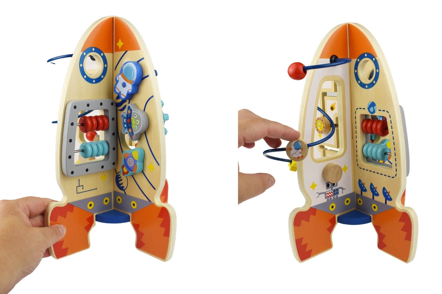 TOOKY TOY WOODEN ACTIVITY ROCKET