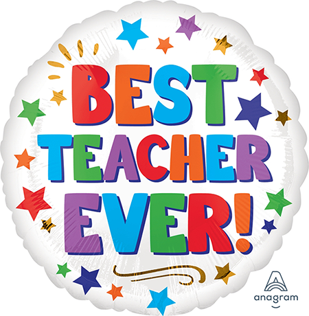 BEST TEACHER EVER FOIL BALLOON - 45CM