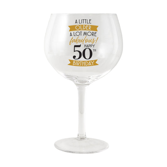 SIP CELEBRATION 50TH BIRTHDAY BALLOON GLASS