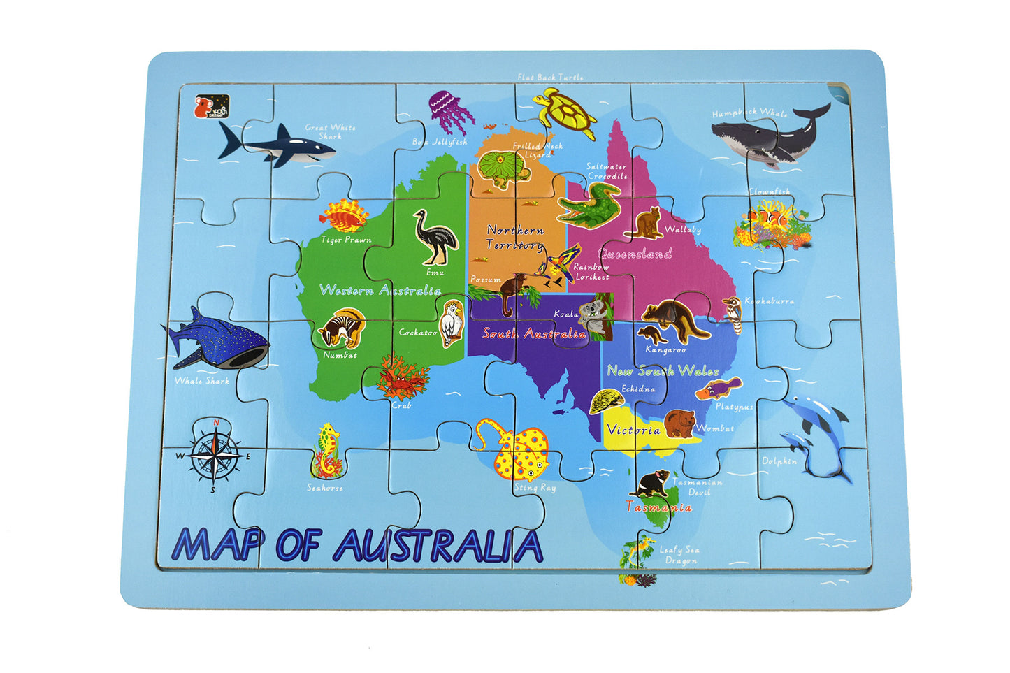 KOALA DREAM 2 IN 1 AUSTRALIAN MAP JIGSAW PUZZLE - 24 PIECES