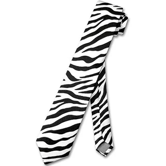 TOTALLY 80S TIE - BLACK AND WHITE STRIPED