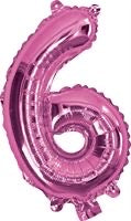 ARTWRAP PINK FOIL BALLOON - NUMBER 6