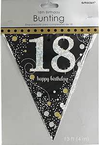 GOLD & BLACK CELEBRATION 18TH BIRTHDAY BUNTING - 4M